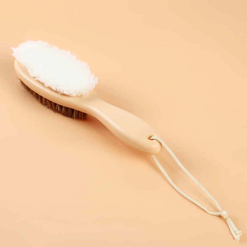 Полезная 2-сторонняя щетка для обуви и резиновая очистки из свиной шерсти