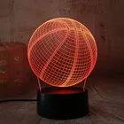 Крутая 3D баскетбольная спортивная домашняя Декорация LED illusion Touch Usb 7 цветов меняющая лампа Ночной светильник для спальни Лучшая Детская Мужская лампа для мальчиков