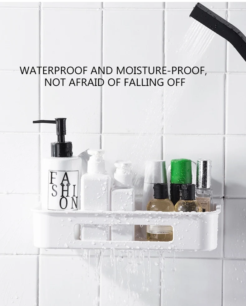 KLX High quality bathroom Vacuum Strong Suction cup shelf Kitchen Punch free No trace Spice rack home Storage makeup organizer