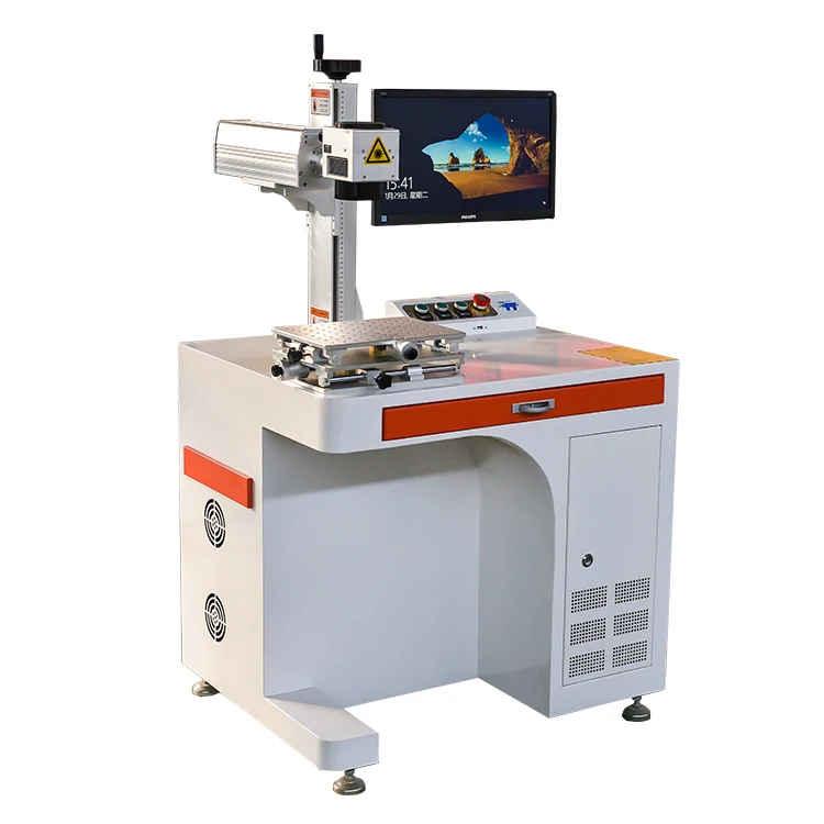 

20w laser marking machine Animal ear tag making equipments with Rotary Device