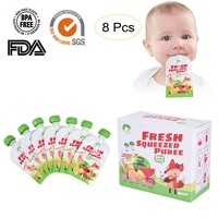 8pcs baby reusable food supplement bag homemade puree portable fruit and vegetable food pouch milk bag milk bag 8 pack