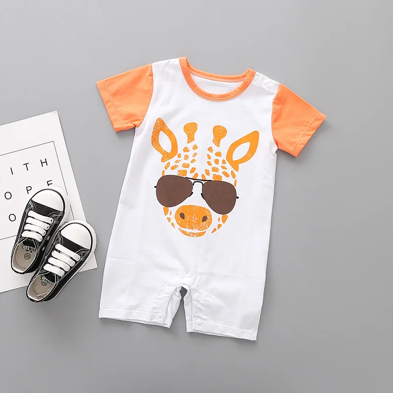 

2018 New baby rompers Newborn Infant Denim print Baby girl Boy Summer clothes Cute Cartoon Printed Romper Clothes