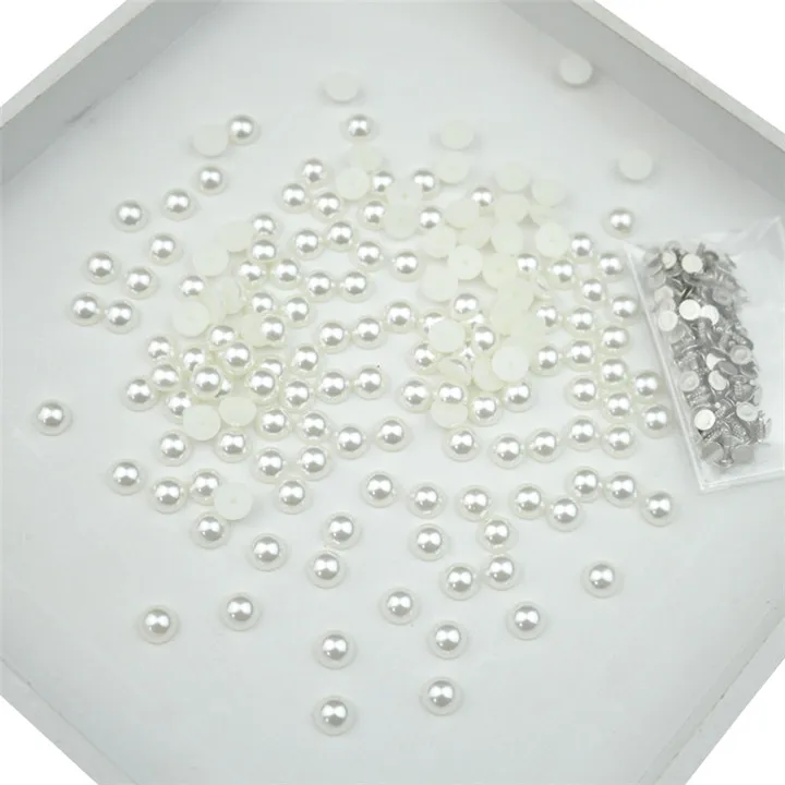 White Pearl Rivets 50 комплектов полукруг имитация жемчуга заклепки DIY ремесло поставки кожа/одежда/сумка украшения бисера шипы полукруглые жемчужные шпильки - Цвет: White Pearl Rivets