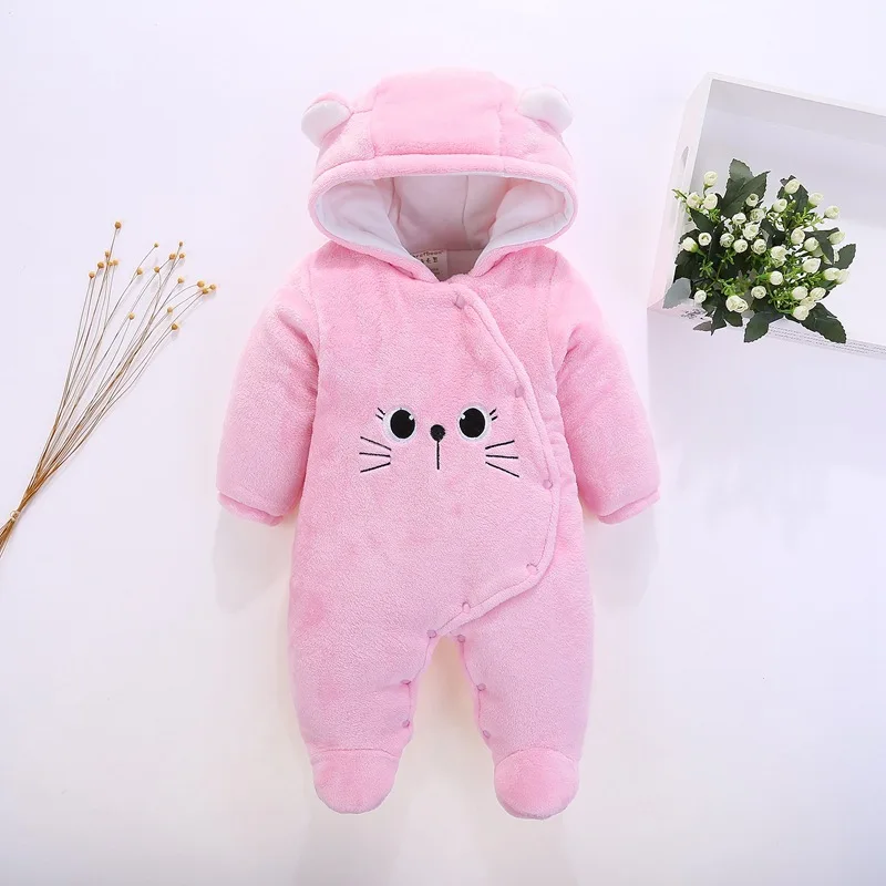 Infant boys romper autumn winter newborn baby cartoon warm jumpsuits for bebe girls toddler thick velvet overall clothes | Детская