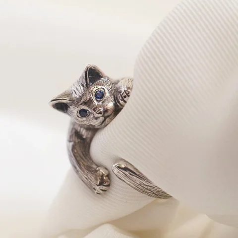 Новое уникальное винтажное регулируемое кольцо для кошек, бесплатная доставка