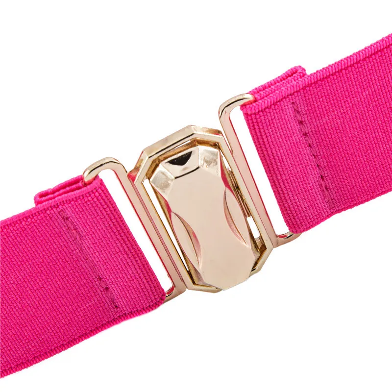 Модный женский эластичный пояс украшенный металлическим украшением большой