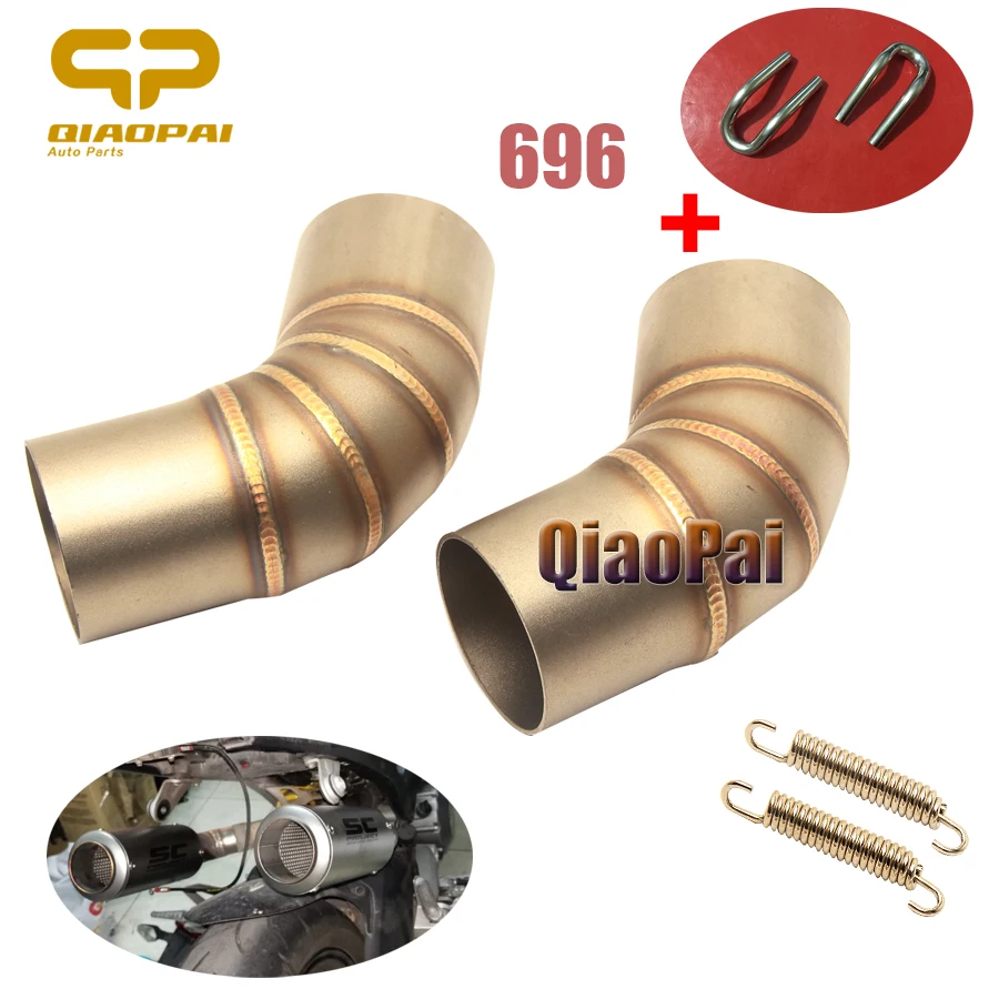 Refit Motorcycle Exhaust Link Pipe Connect Middle Ship on Adapter Mid Tube Escape for Ducati Monster 696 796 Accessories | Автомобили и