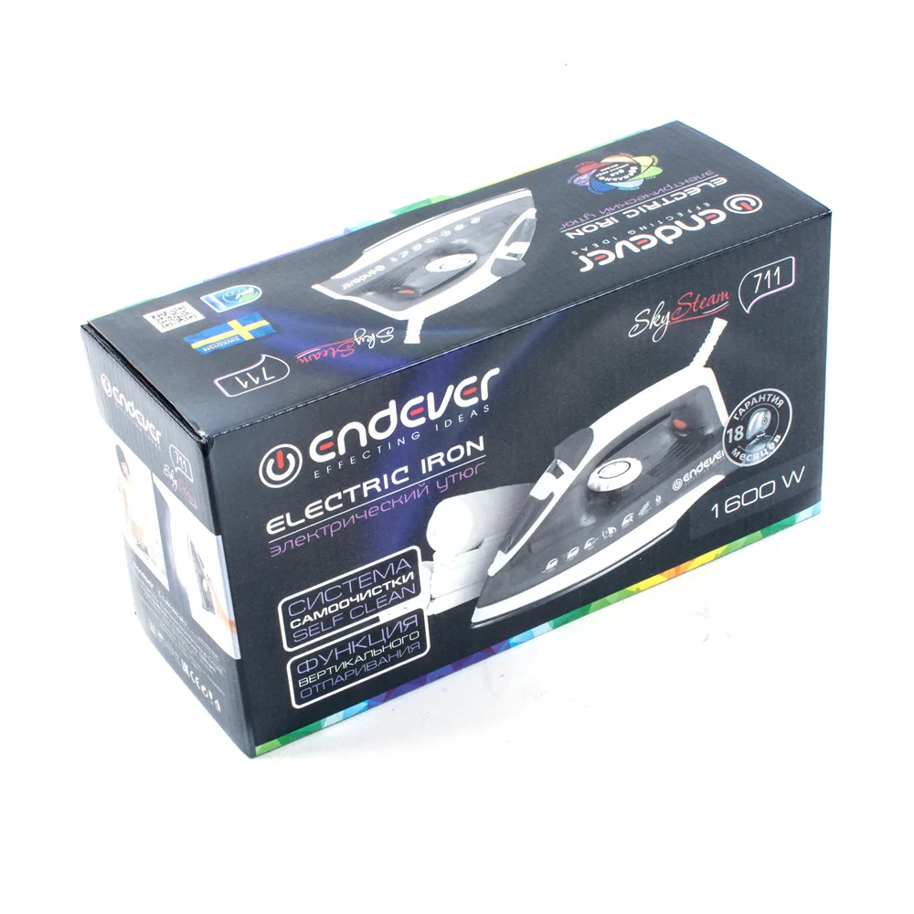 Паровой утюг Endever SkySteam 711 (Мощность 1600 Вт паровой удар 130 г/мин стальная подошва