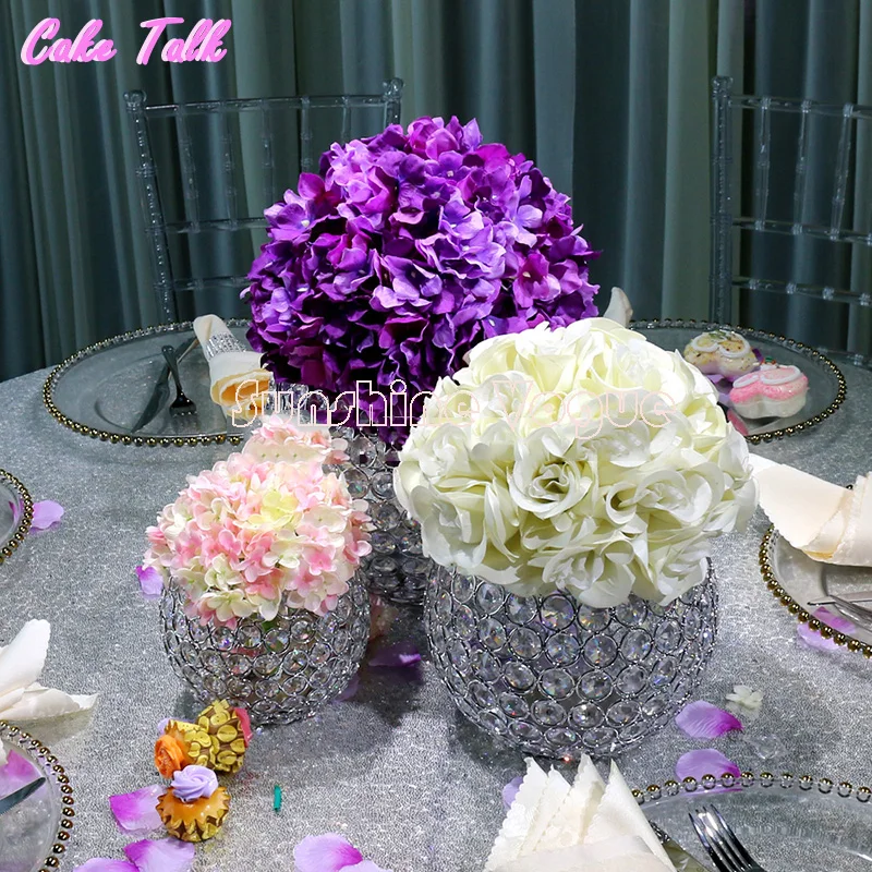 Хрустальная шаровая свеча держатели серебро металл европейский стиль украшение