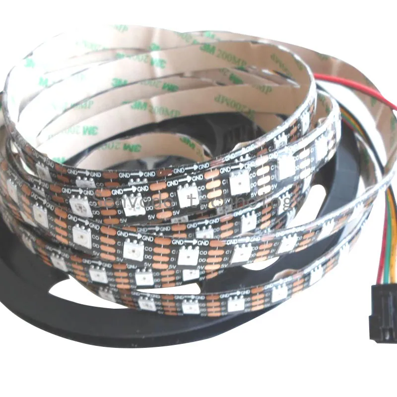 5mx цифровой DC5V sk9822 RGB Светодиодные полосы 144led, 72LED, 60led, 48LED, 32LED, 5 м/roll rgb светодиодные RGB ленты черного цвета