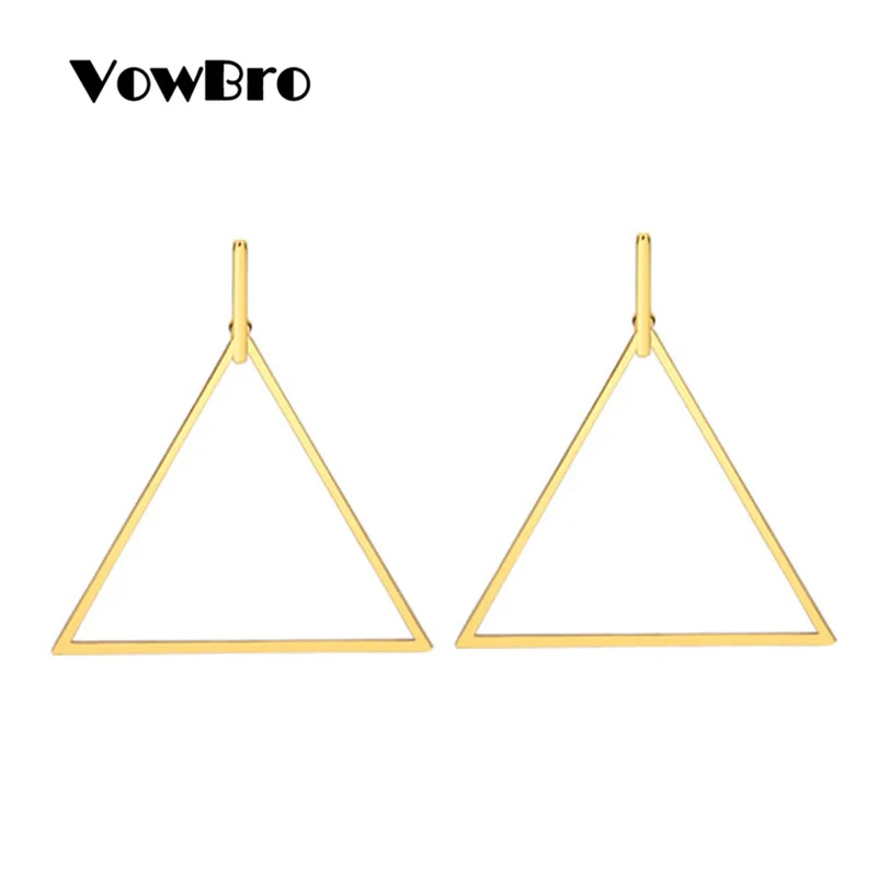 Wowbro хит продаж треугольные серьги из нержавеющей стали титановой Мужские Серьги