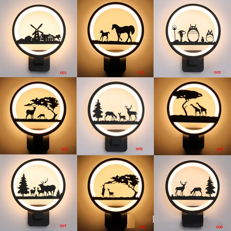 

Nordic LED wall lamp sconce wandlamp personality novel living room bedroom bedside lamp staircase aisle decorative wall light JQ