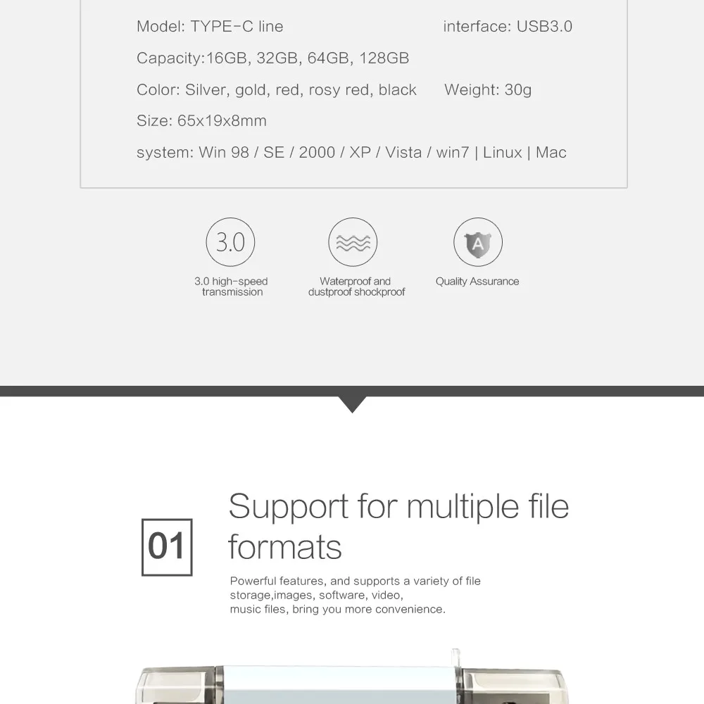 TECHKEY USB 3,0 type-C 3,1 usb флеш-накопитель 3,0 64 Гб металлический пользовательский флеш-накопитель 32 Гб USB флешка 16 Гб для телефонов Micro USB flash type C