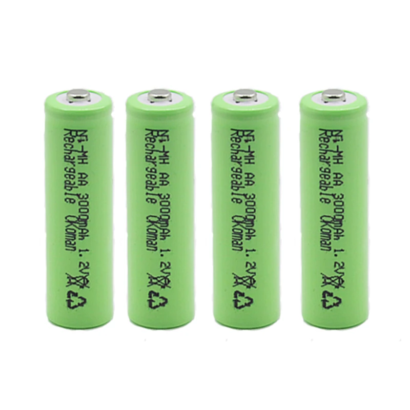 4 ~ 20'PCS/lote 1 2 V AA 3000mAh NI MH Предварительно заряженный аккумулятор аккумуляторная