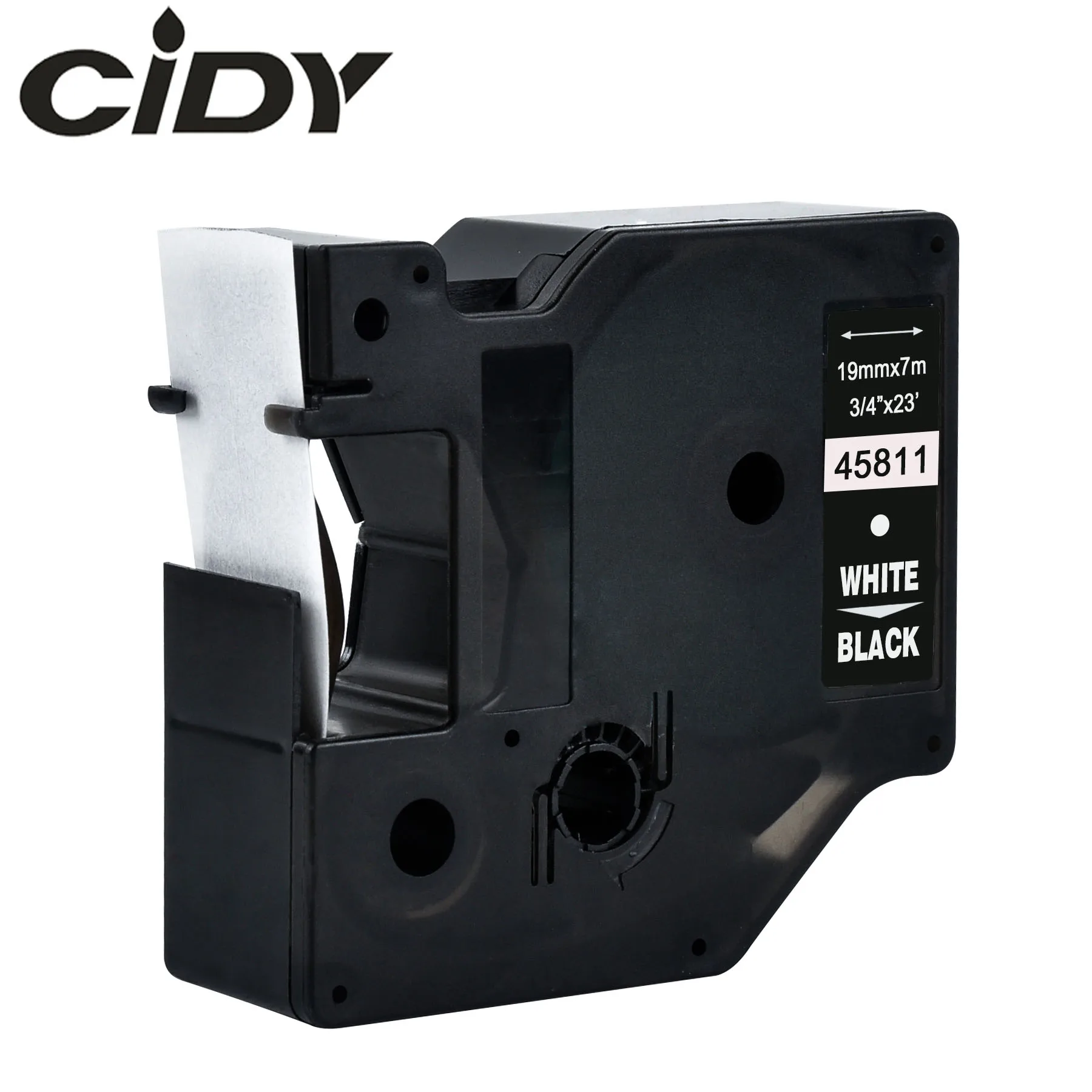 Этикетка CIDY 1 шт. 45803 совместимый с Dymo D1 19 мм лента для маркировки 45800 45808 черного цвета на белом ленты с лейблом для этикетка Dymo менеджер 160 280 210 - Цвет: white on black