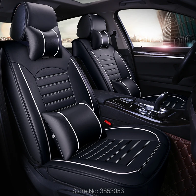 Все черные кожаные универсальные чехлы для сидений автомобиля BMW TOYOTA NISSAN |