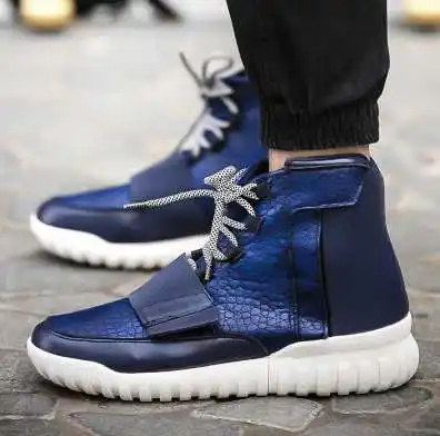 Новая осень повседневная обувь мужчины европейский стиль плоские высокой помощь