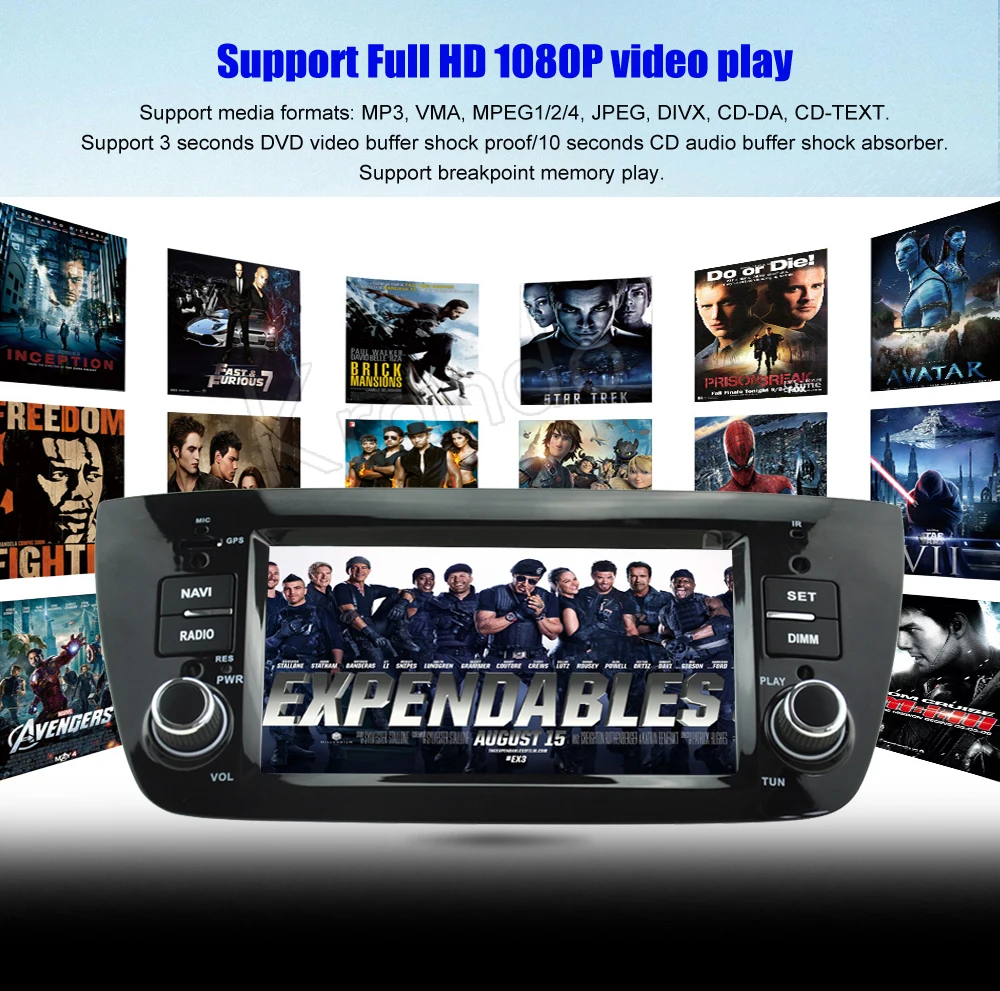 

Krando Android 8.0 car multimedia radio for fiat doblo 2010-2014 car gps navigation system wifi Steering wheel control