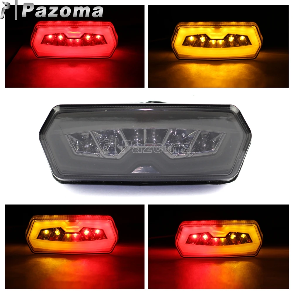 Светодиодный стоп светильник 2 в 1 для мотоцикла красный янтарный указатель