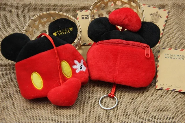 Disney Mickey mouse Детский Мультфильм Плюшевая Кукла кошелек монета брелок подвеска
