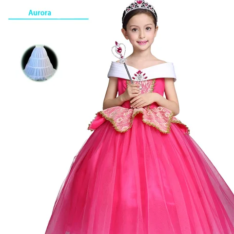 Нарядный костюм на Хэллоуин; детское платье Авроры для ролевых игр; платье принцессы для девочек; одежда для детей