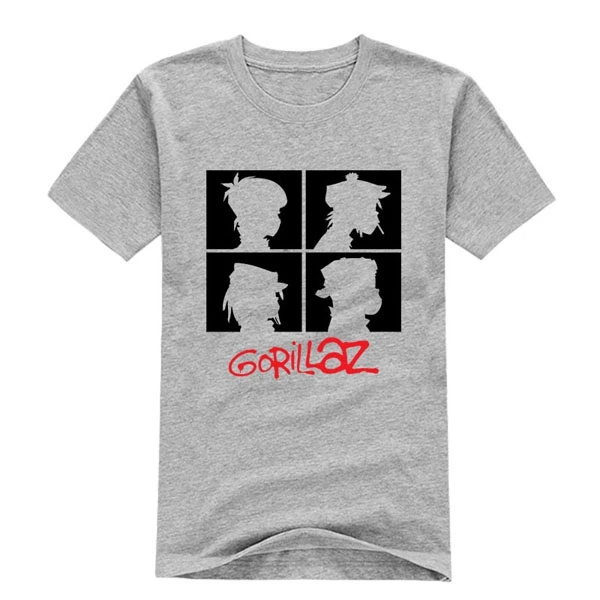 Мужская рок группа чакахан лапша Мурдок руссель короткий рукав Gorillaz мужские