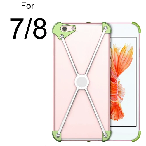 Чехол-бампер для iPhone X, тонкий алюминиевый металлический X-Frame телефон бамперы Защитная крышка X-type Защитная крышка с магнитом дизайн - Цвет: For iphone 7 8