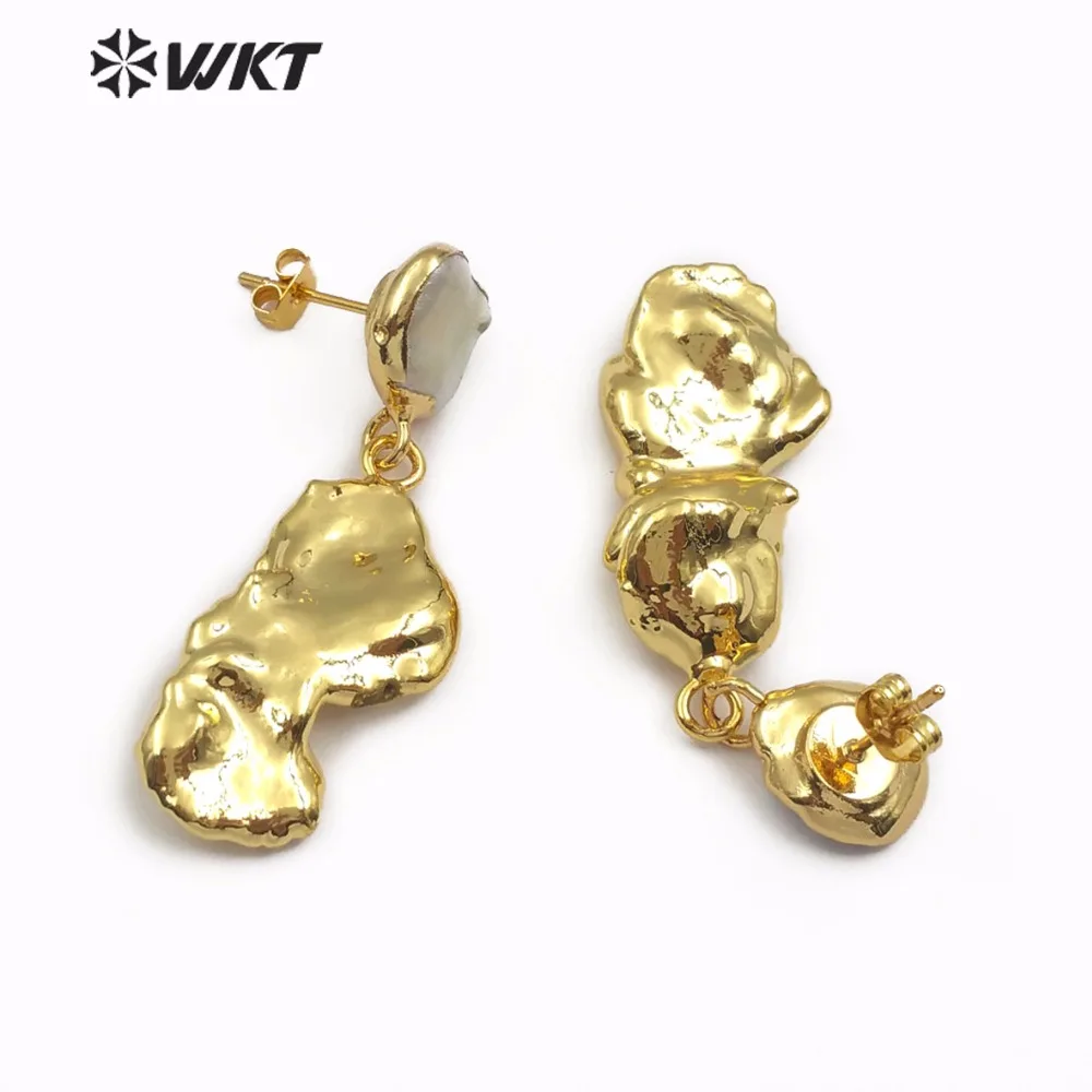 WT E490 WKT хит продаж жемчужные серьги гвоздики с натуральным случайным размером