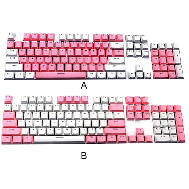 Полупрозрачная клавиатура Double Shot PBT 104 колпачки для клавиш с подсветкой