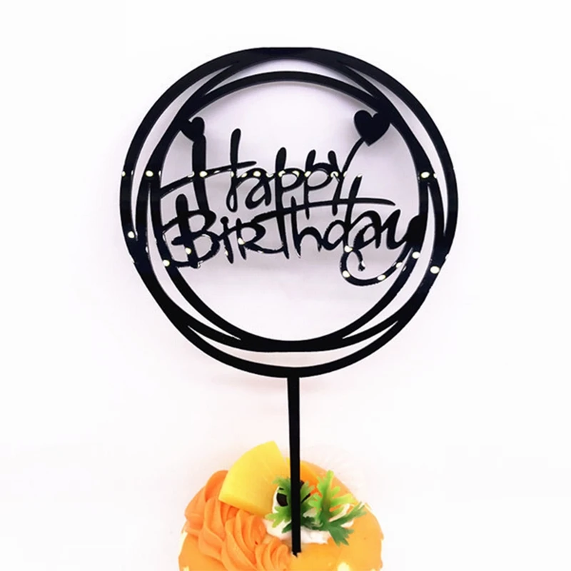 1/2 шт в форме сердца с днем рождения торт акриловые десерт украшения Свадебная