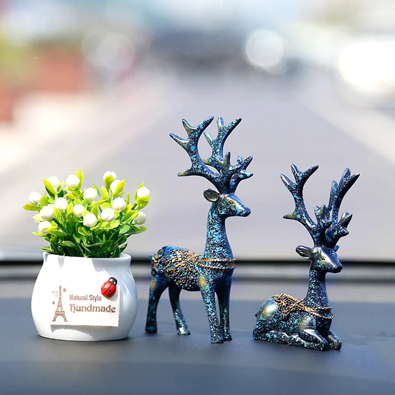 2 шт. Deers украшения высокого качества Автомобильные украшения креативные смолы лося предметы интерьера для домашнего офиса автомобиля украшения интерьера