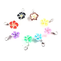wholesale mix 12 different color frangipani flower dangle charms with lobster clasp diy bracelebangles jewelry accessory