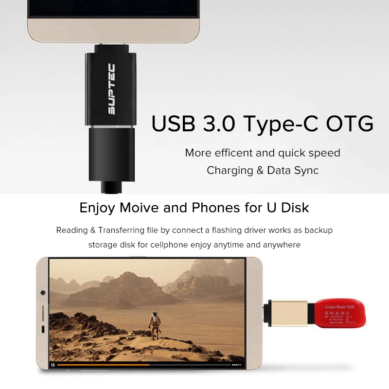 SUPTEC usb type C OTG адаптер USB C на USB 3,0 OTG type-C конвертер для Macbook samsung S9 S8 huawei mate 20 P20 USB-C разъем