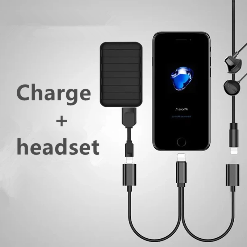 Для iPhone 7 Plus 2 в 1 адаптер для наушников X 8 зарядный кабель телефона аудио сплиттер
