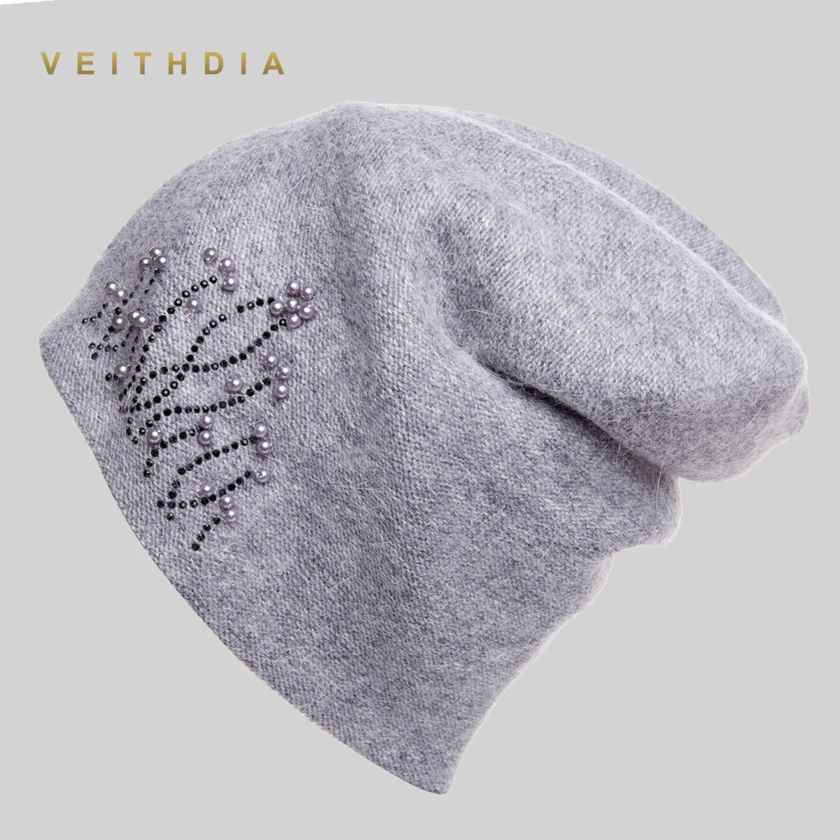 Женские кашемировые шапки VEITHDIA повседневные двухслойные толстые вязаные для