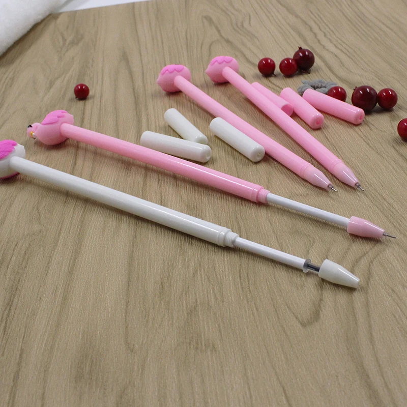Милый мультфильм Фламинго клей ручка креативный черный пополнения студент