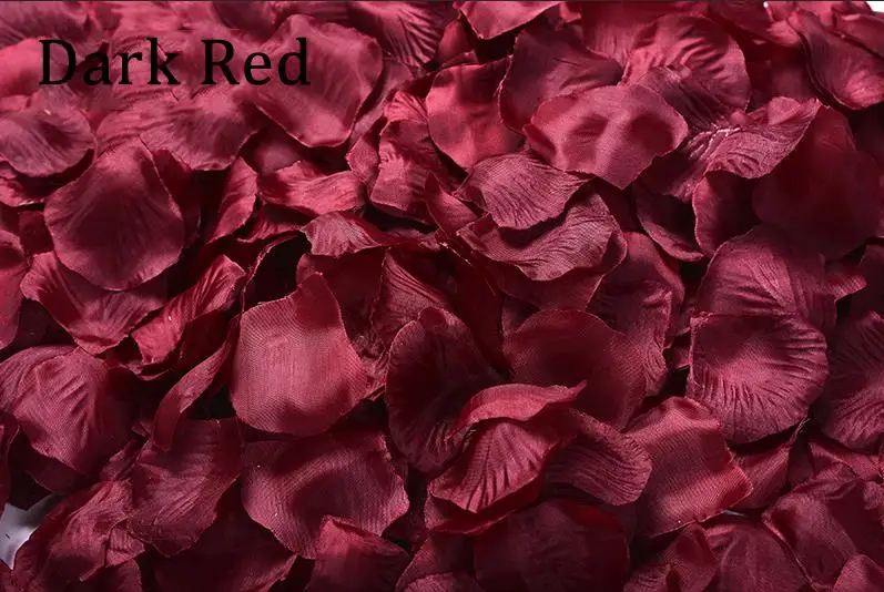 dark red 1000 шт Искусственные лепестки роз для девочек в цветочек бросить Шелковый лепесток искусственные лепестки для свадебные конфетти вечерние украшения событие JK111 - Цвет: dark red