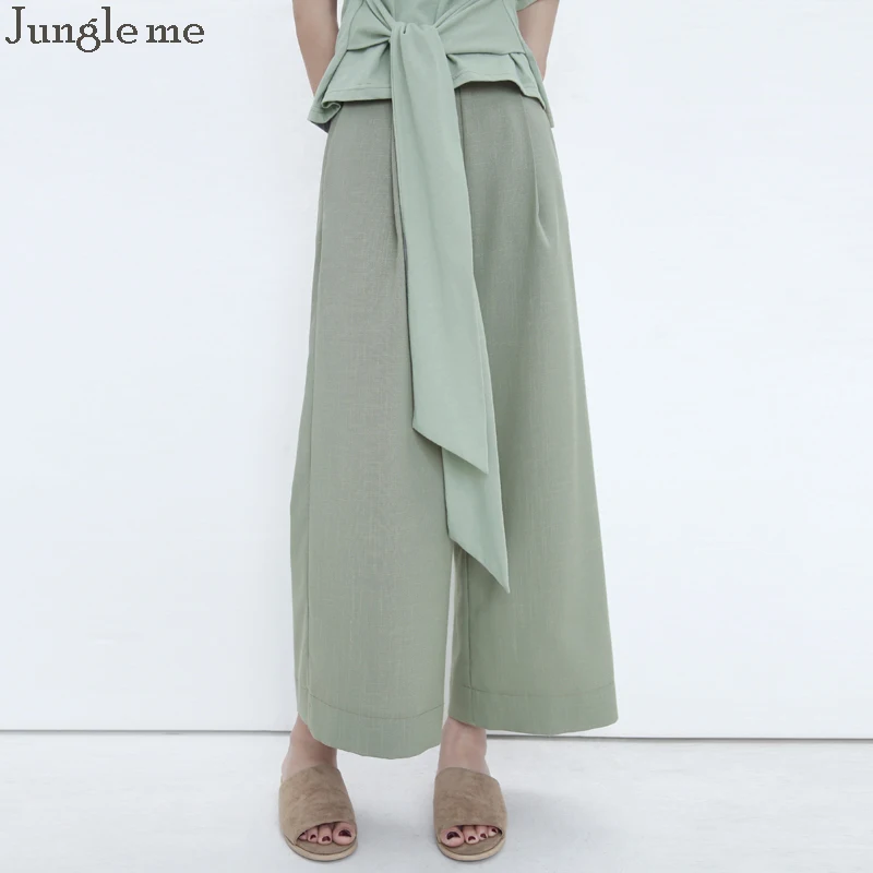 Джунгли меня лента футболка и широкие брюки девять женские тонкий Высокая Талия