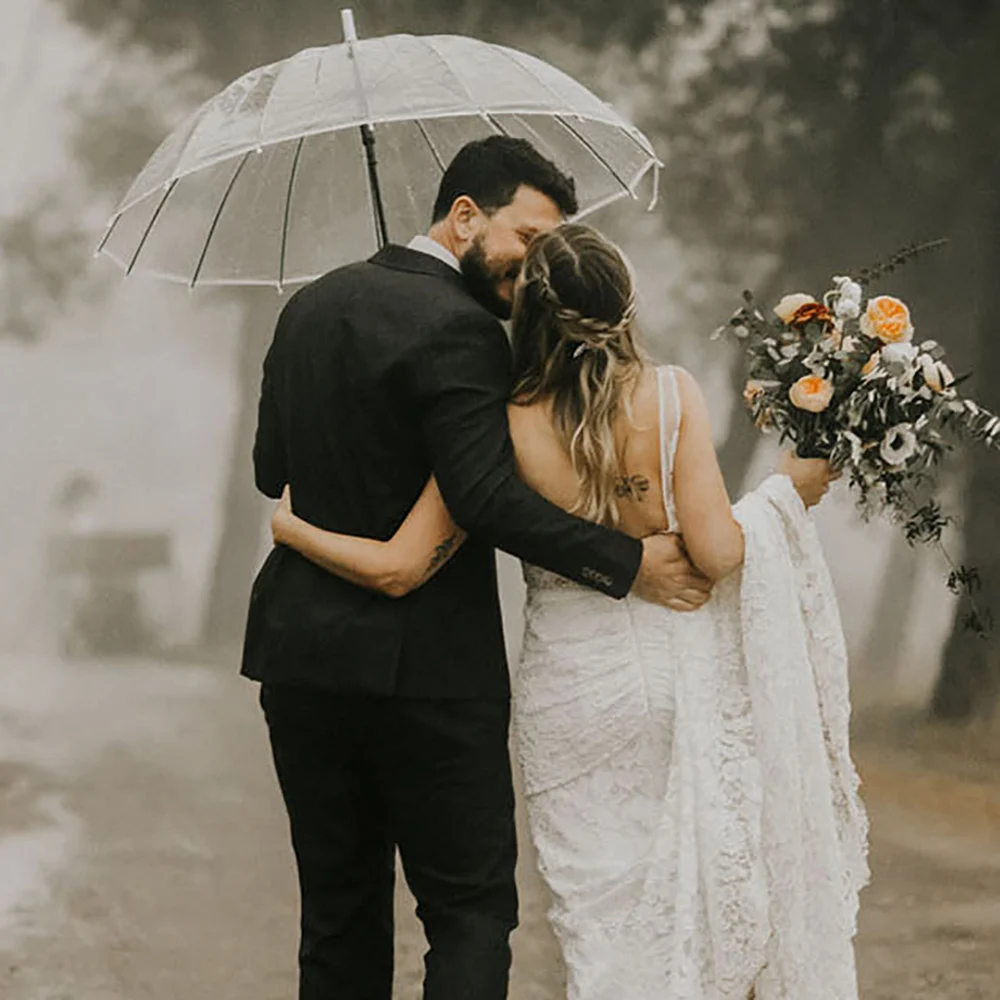 Романтичное кружевное пляжное свадебное платье 2020 дешевое с v образным вырезом