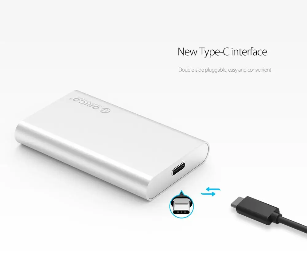 ORICO type-C Мини mSATA SSD корпус алюминиевый 5 Гбит/с высокоскоростной HDD чехол для Laotop Настольный для Windows/Linux/Mac винт крепления