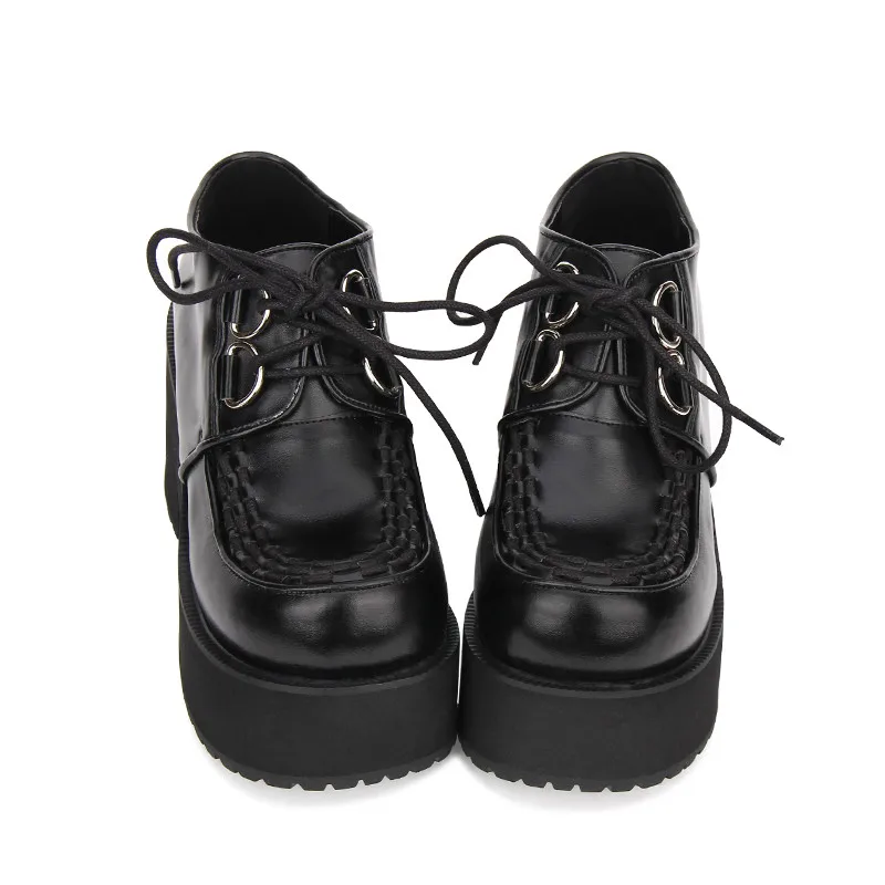 Princess sweet lolita shoes Custom age Gothic Lolita lace round thick high-heeled punk bottom Muffin women pu9715 Обувь