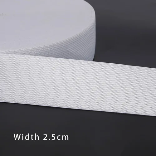 25mm White 5 ярдов/партия черная белая плоская тонкая широкая эластичная резинка аксессуары для одежды нейлоновая тесьма для одежды Швейные аксессуары - Цвет: 25mm White
