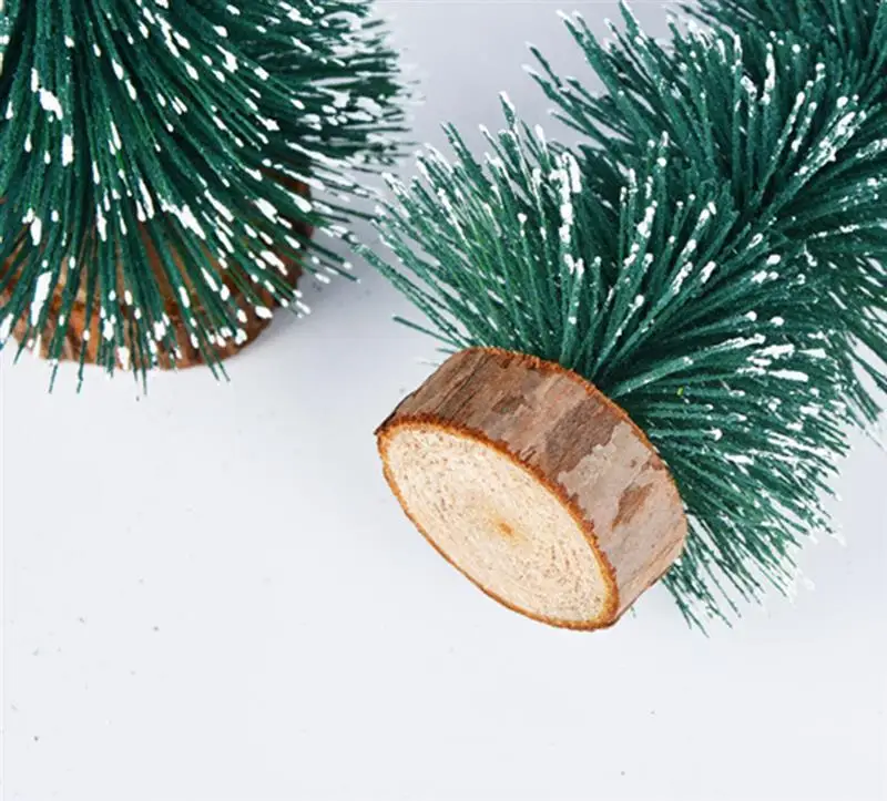 FunPa 3Pcs Mini Artificial Christmas Tree Miniature Fake Cedar Table Centerpiece With Wooden Base | Дом и сад