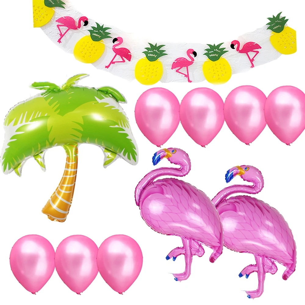 16 шт фольгированные шары в форме Фламинго Гавайская пляжная вечеринка украшения