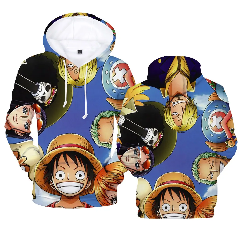 Аниме цельные толстовки с 3D принтом пуловер свитшот обезьяна д Луффи Спортивный