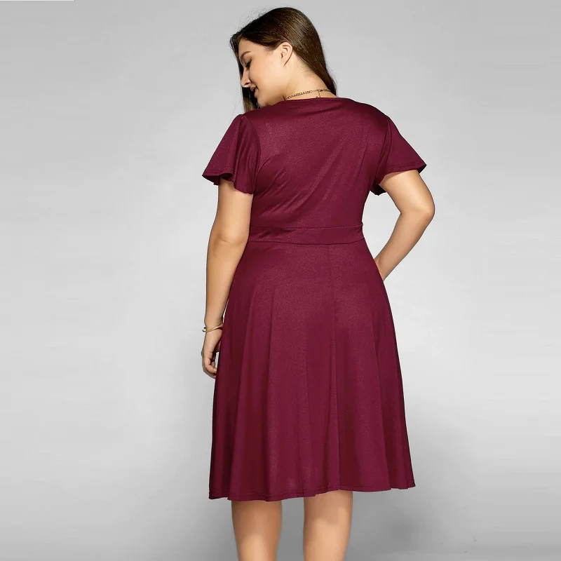 Большой Размеры 7XL 8XL 9XL женское платье на каждый день топ с коротким рукавом и v