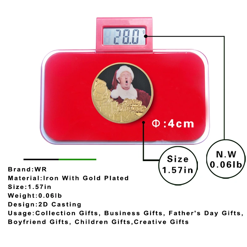 WR президент США Дональд Трамп металлические монеты позолоченная монета