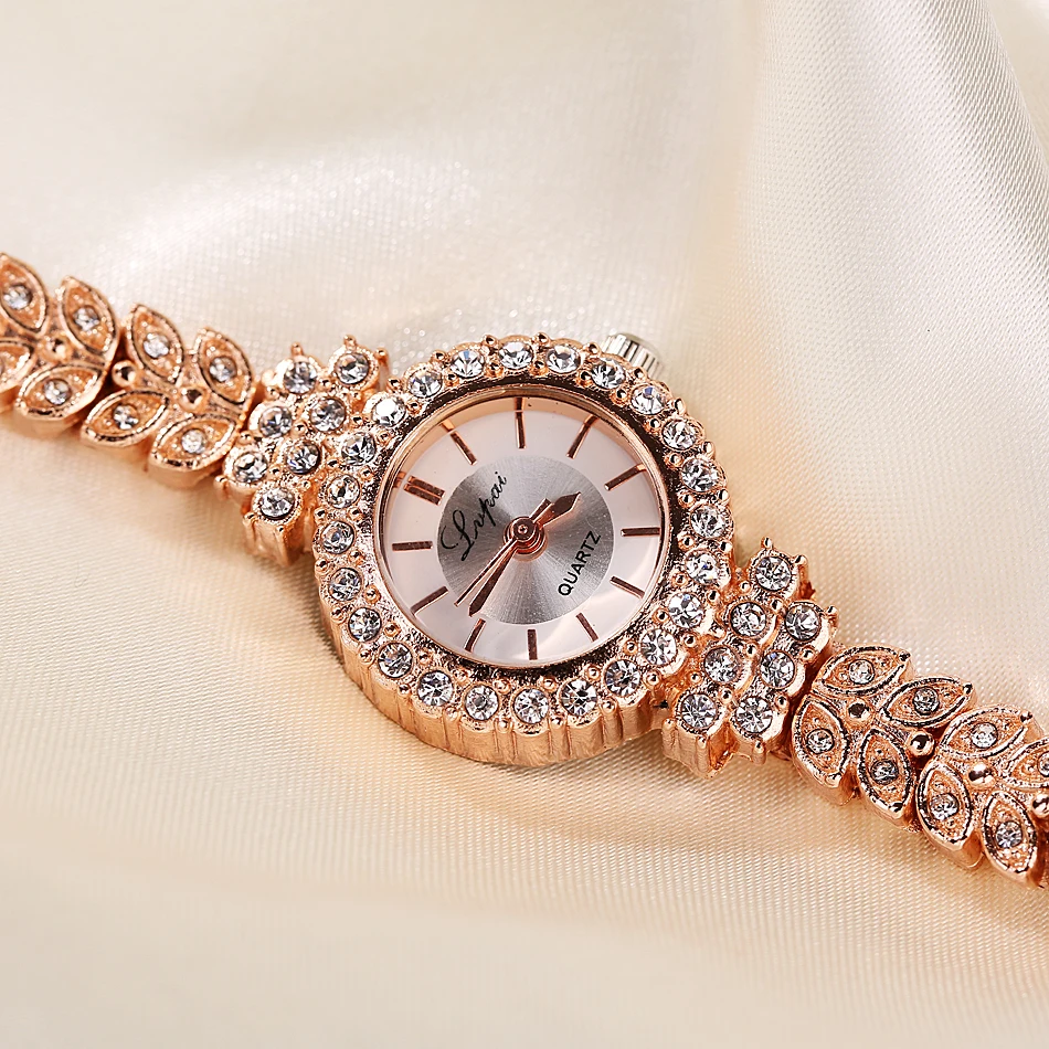 Relogio feminino бренд Часы Для женщин Кристалл Круглый наручные часы Classic Gold женские