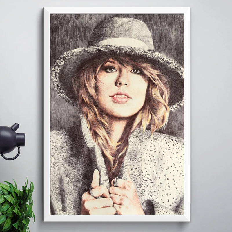 Постер NOOG Taylor Swift с ручной росписью постер на стену суперзвезда Картина холсте