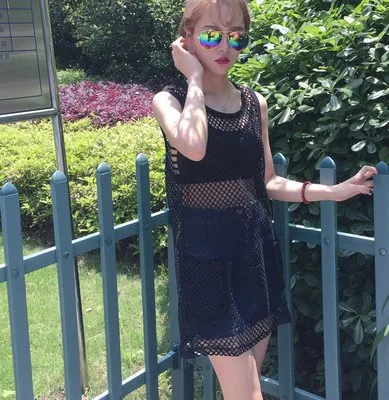 Женские футболки сексуальные прозрачные сетчатые свободные новинка 2017 Летняя